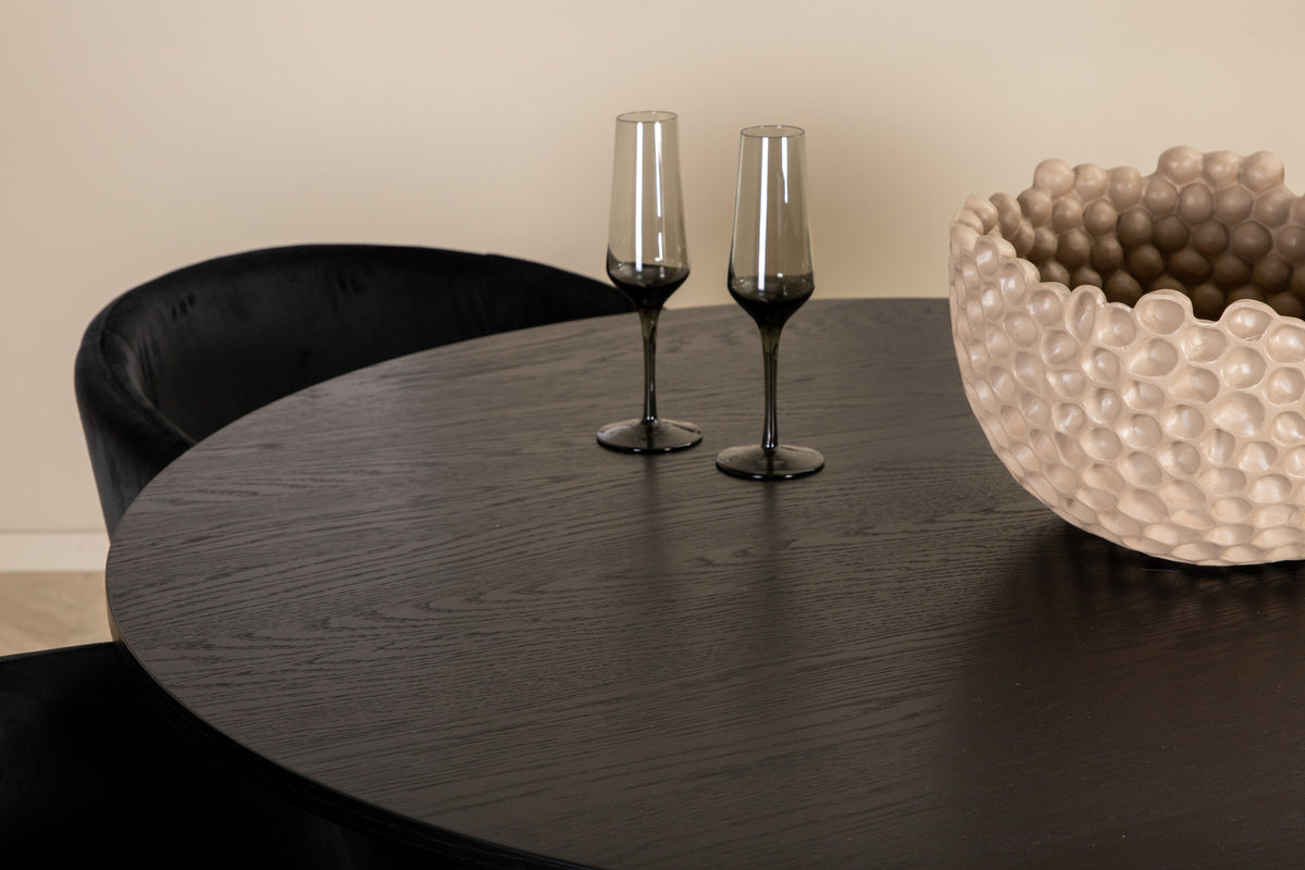 Bianca Matbord med Berit Stolarna – Bord: ⌀110 Stol: 55x78x55