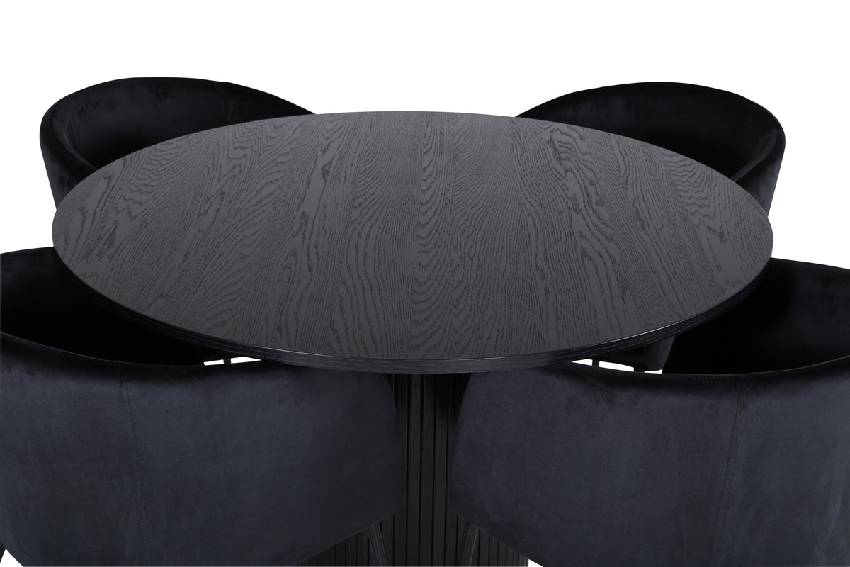 Bianca Matbord med Berit Stolarna – Bord: ⌀110 Stol: 55x78x55
