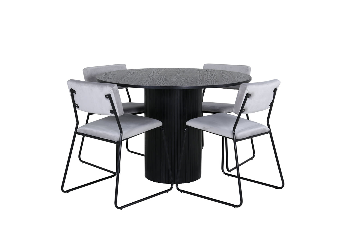 Bianca Matbord med Kenth Stolarna – Bord: ⌀110 Stol: 52x76x40