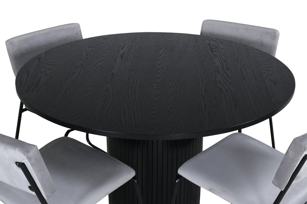 Bianca Matbord med Kenth Stolarna – Bord: ⌀110 Stol: 52x76x40