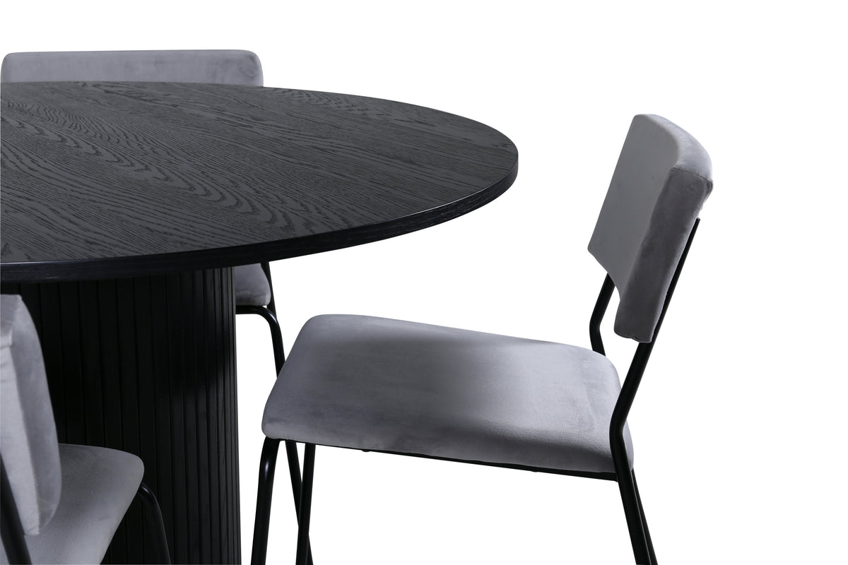Bianca Matbord med Kenth Stolarna – Bord: ⌀110 Stol: 52x76x40