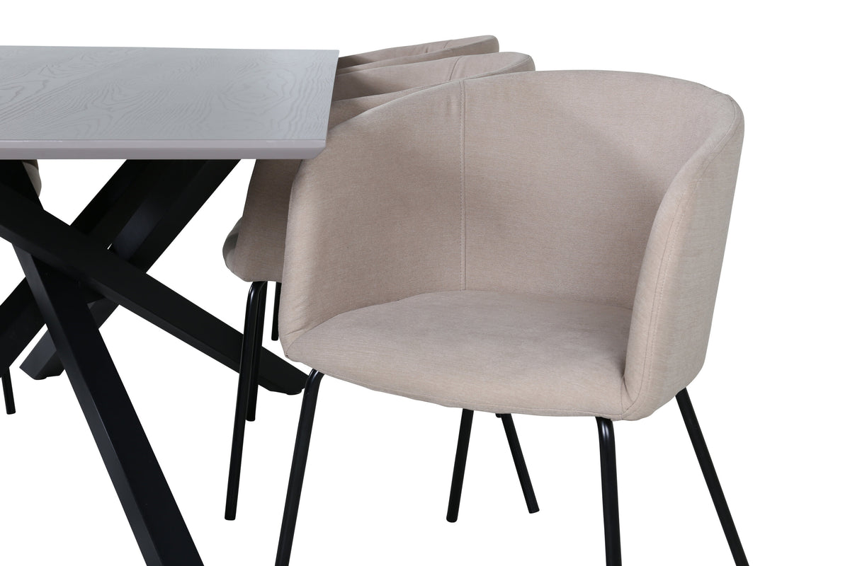 Piazza Matbord med Berit Stolarna – Bord: 76x180x90 Stol: 55x78x55