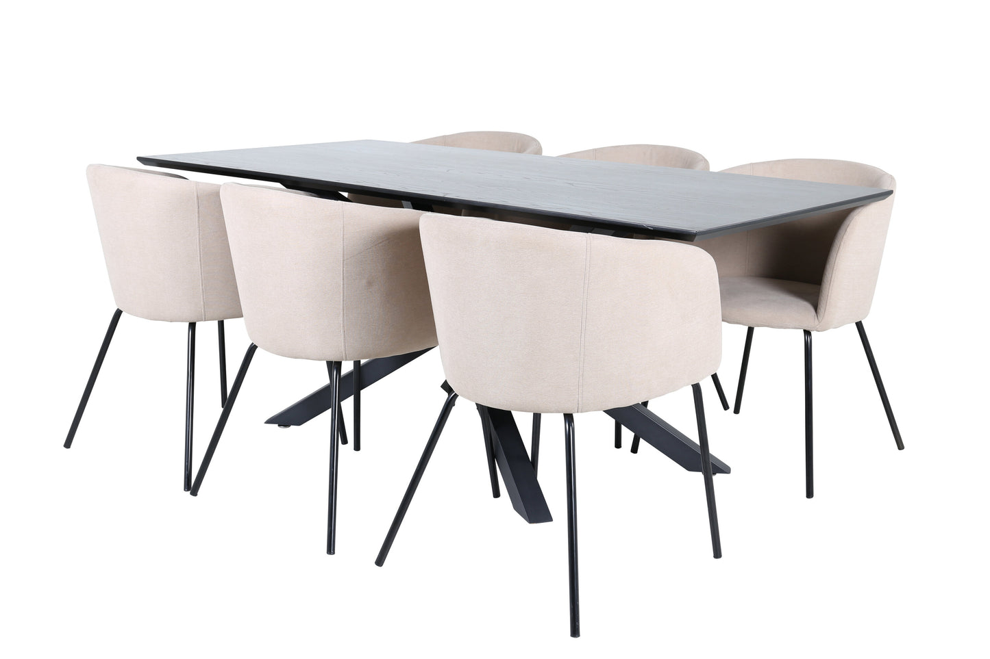 Piazza Matbord med Berit Stolarna – Bord: 76x180x90 Stol: 55x78x55