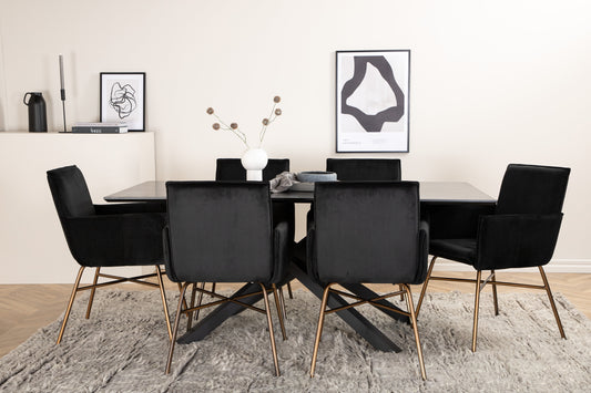 Piazza Matbord med Petra Stolarna – Bord: 76x180x90 Stol: 60x87x57