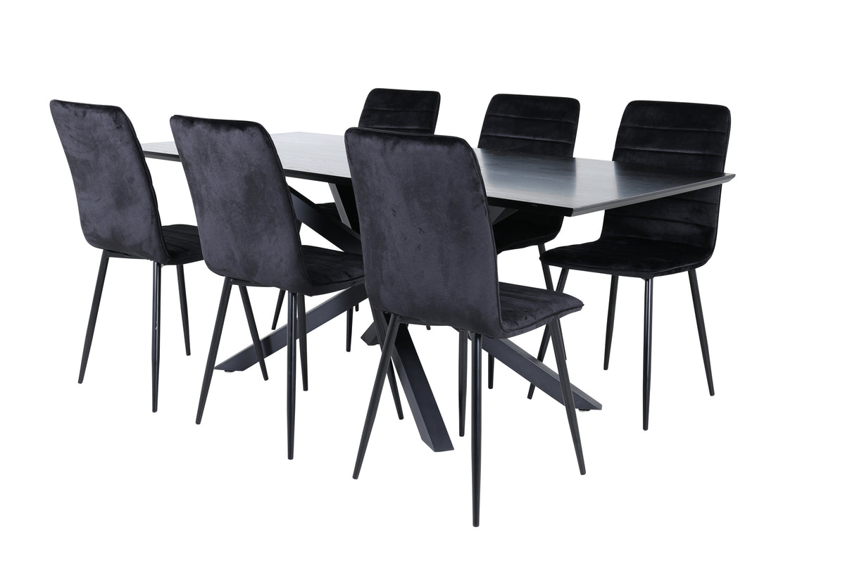 Piazza Matbord med Windu Stolarna – Bord: 76x180x90 Stol: 49x94x43