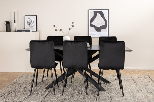 Piazza Matbord med Windu Stolarna – Bord: 76x180x90 Stol: 49x94x43