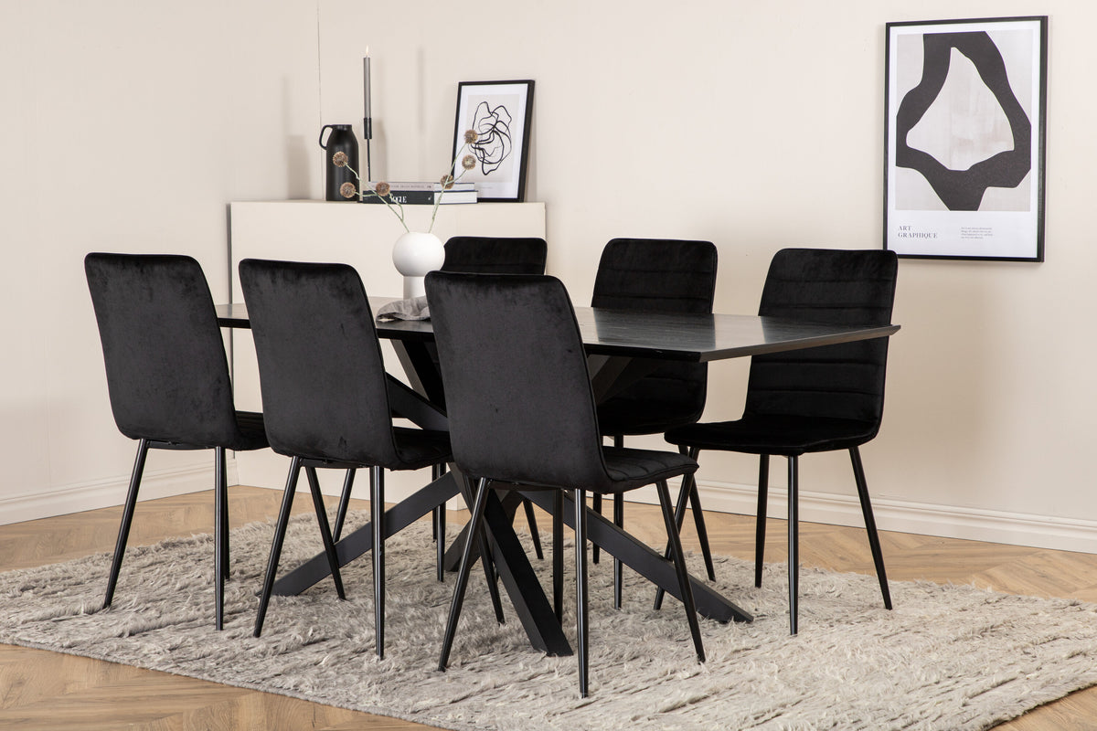 Piazza Matbord med Windu Stolarna – Bord: 76x180x90 Stol: 49x94x43