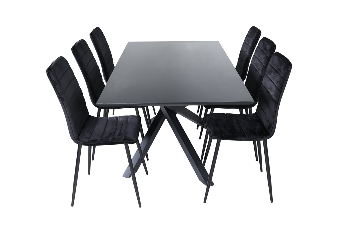 Piazza Matbord med Windu Stolarna – Bord: 76x180x90 Stol: 49x94x43