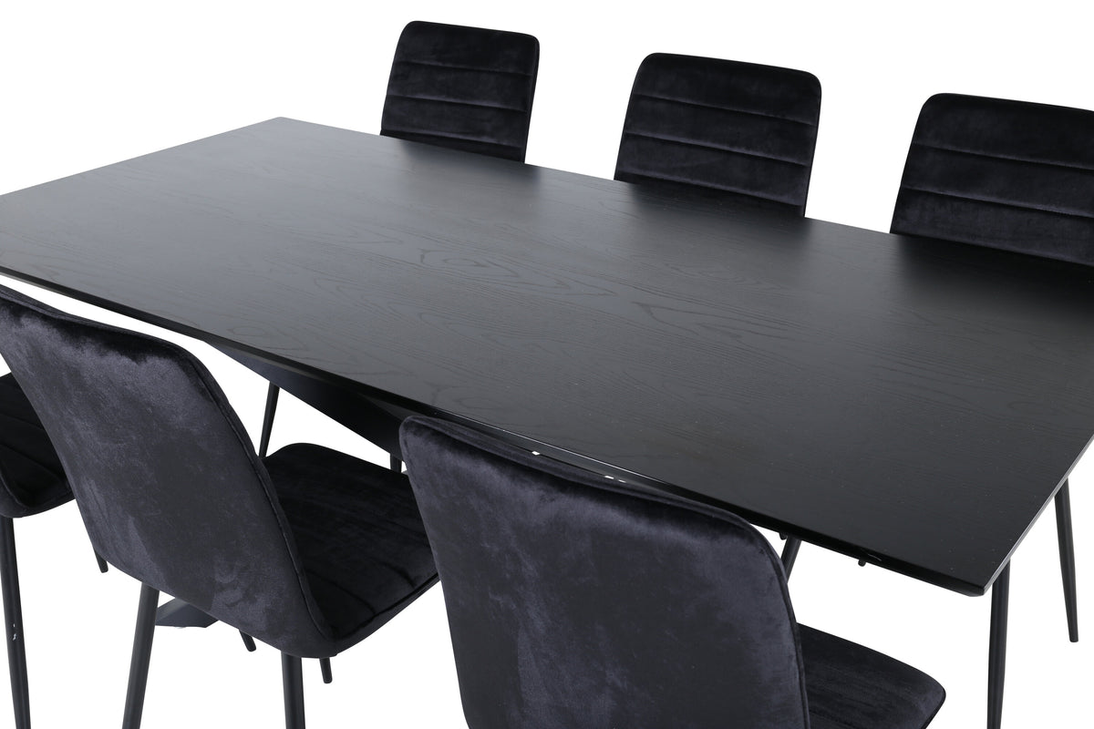 Piazza Matbord med Windu Stolarna – Bord: 76x180x90 Stol: 49x94x43