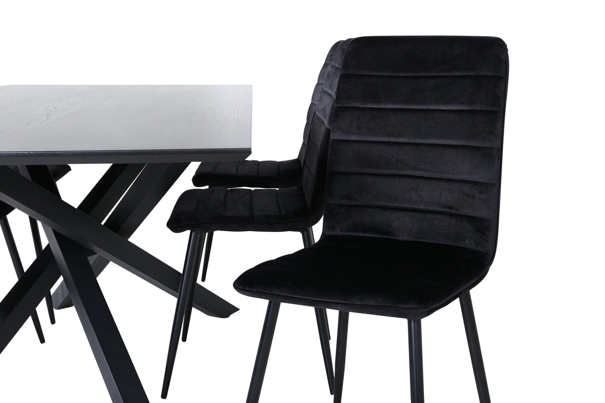 Piazza Matbord med Windu Stolarna – Bord: 76x180x90 Stol: 49x94x43