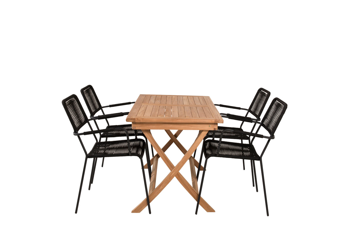 Kenya Matbord med Lindos Stolarna – Bord: 75x120x70 Stol: 66x85x55