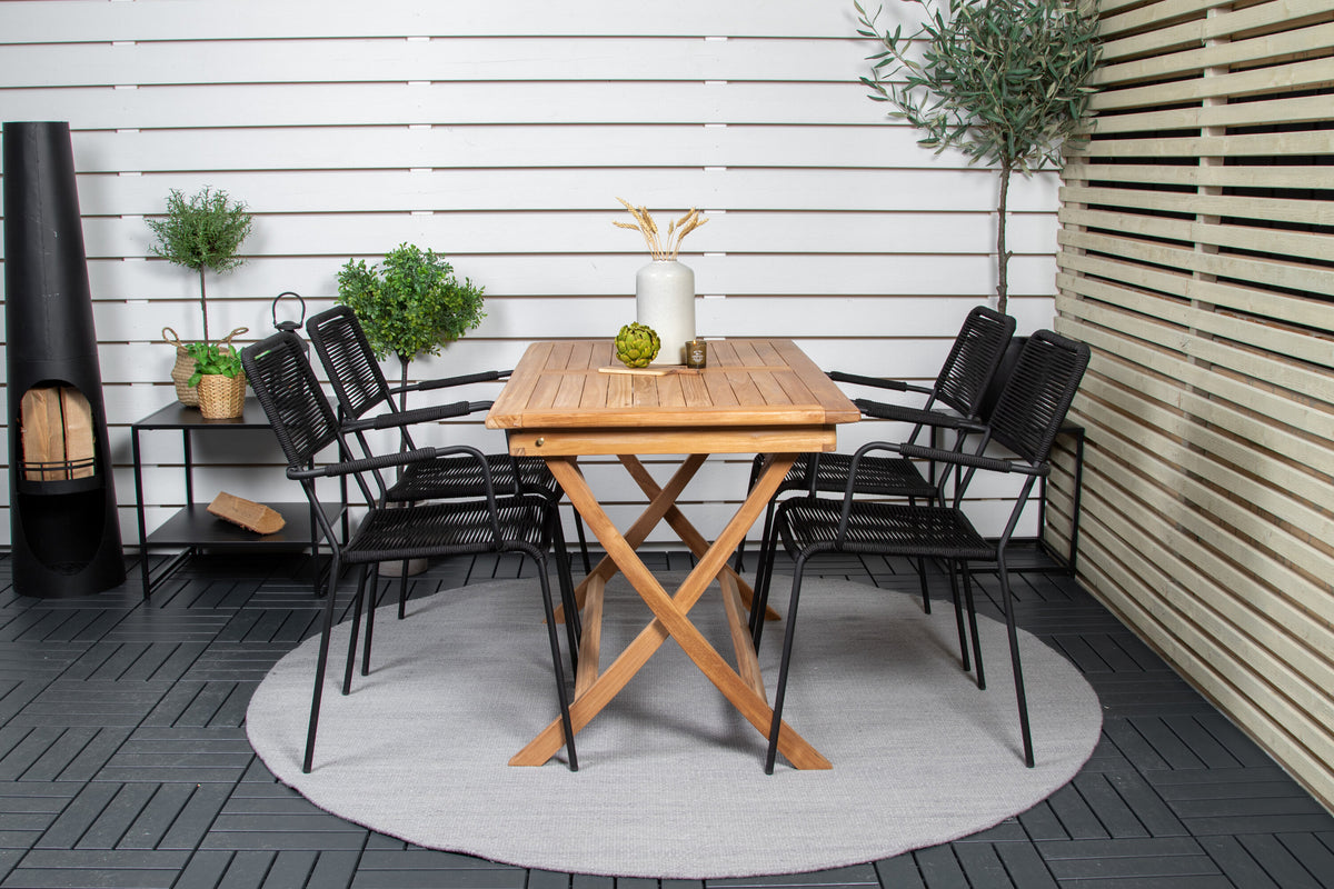 Kenya Matbord med Lindos Stolarna – Bord: 75x120x70 Stol: 66x85x55