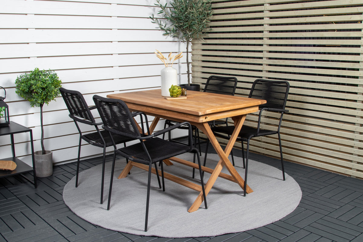 Kenya Matbord med Lindos Stolarna – Bord: 75x120x70 Stol: 66x85x55