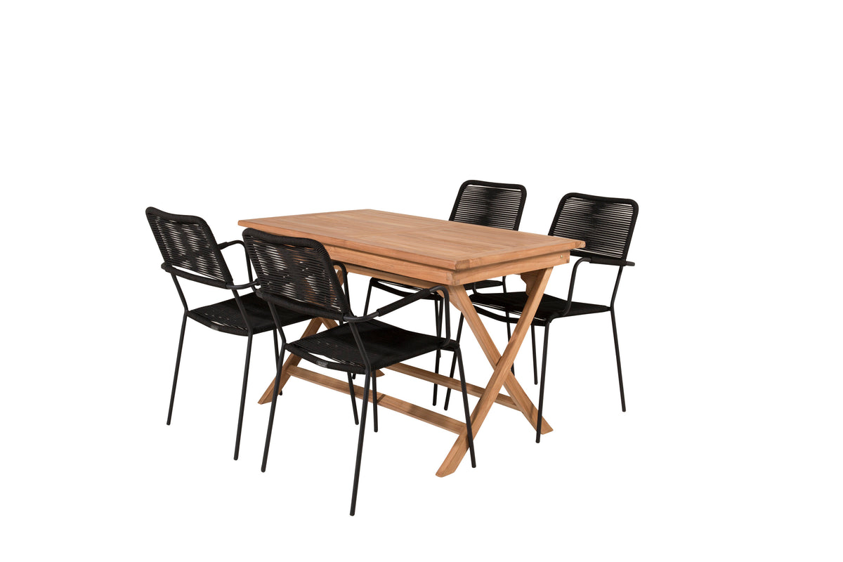 Kenya Matbord med Lindos Stolarna – Bord: 75x120x70 Stol: 66x85x55