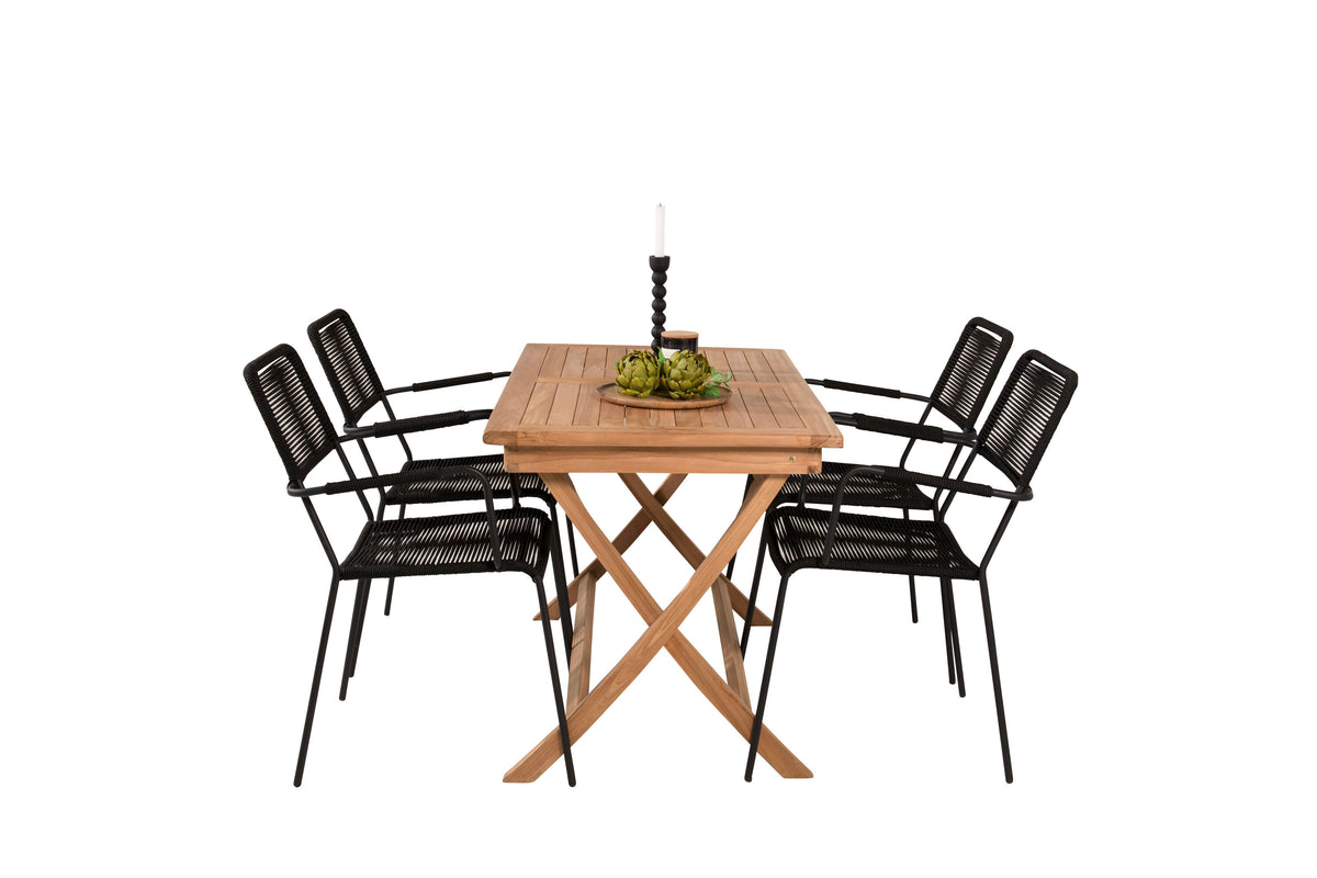 Kenya Matbord med Lindos Stolarna – Bord: 75x120x70 Stol: 66x85x55
