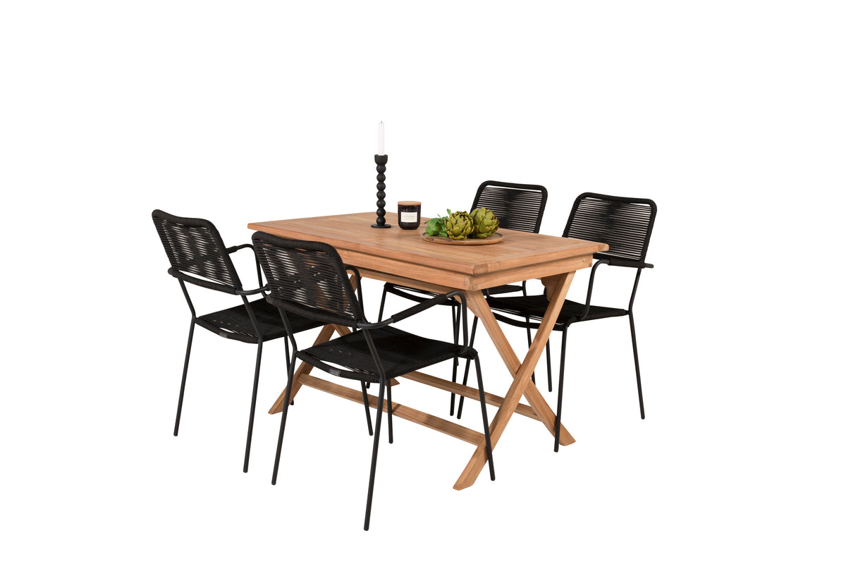 Kenya Matbord med Lindos Stolarna – Bord: 75x120x70 Stol: 66x85x55
