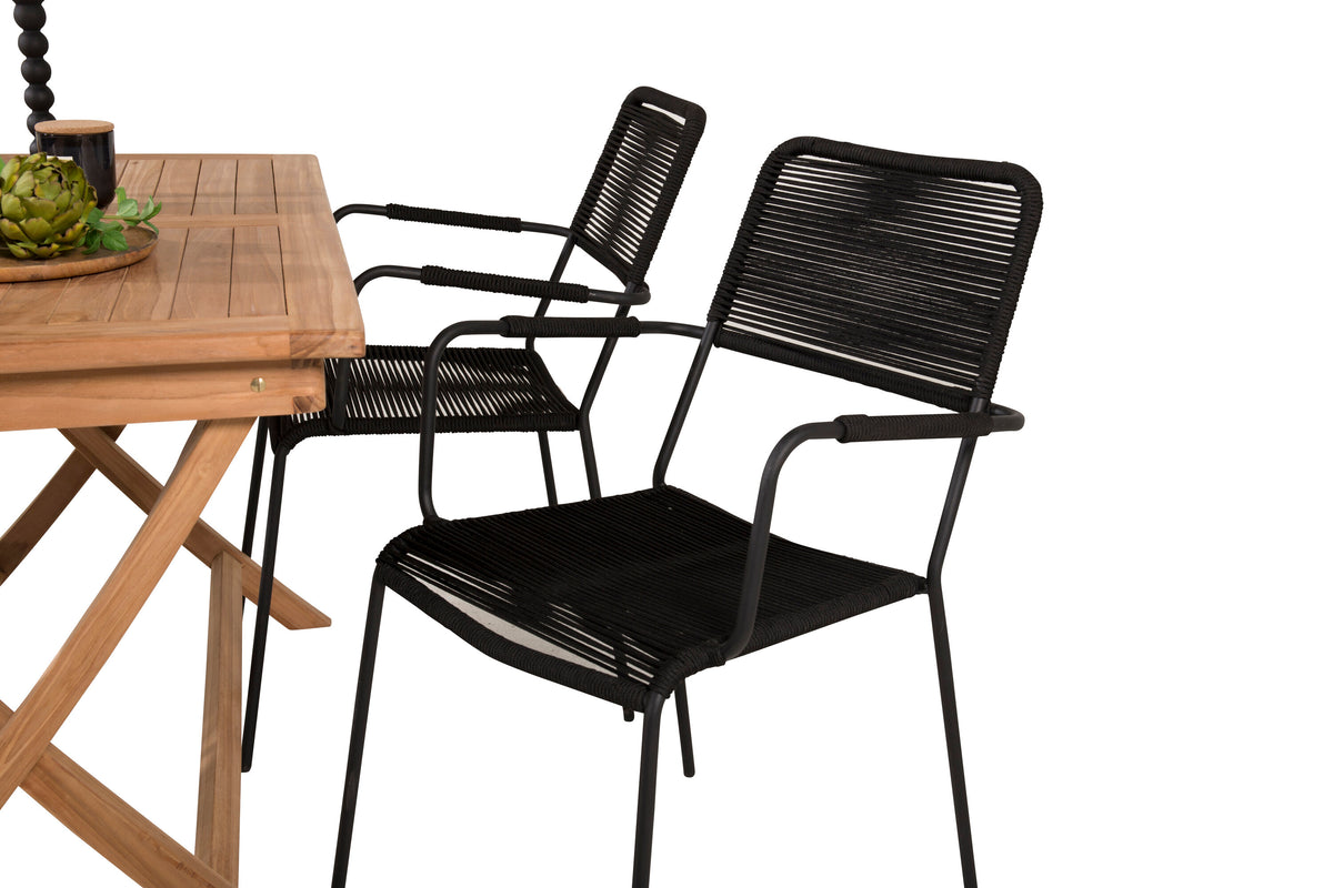 Kenya Matbord med Lindos Stolarna – Bord: 75x120x70 Stol: 66x85x55