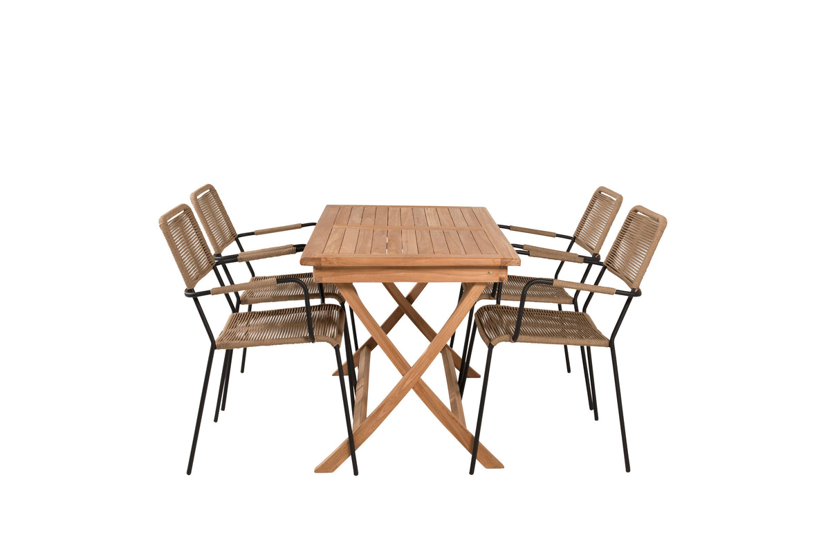 Kenya Matbord med Lindos Stolarna – Bord: 75x120x70 Stol: 66x85x55