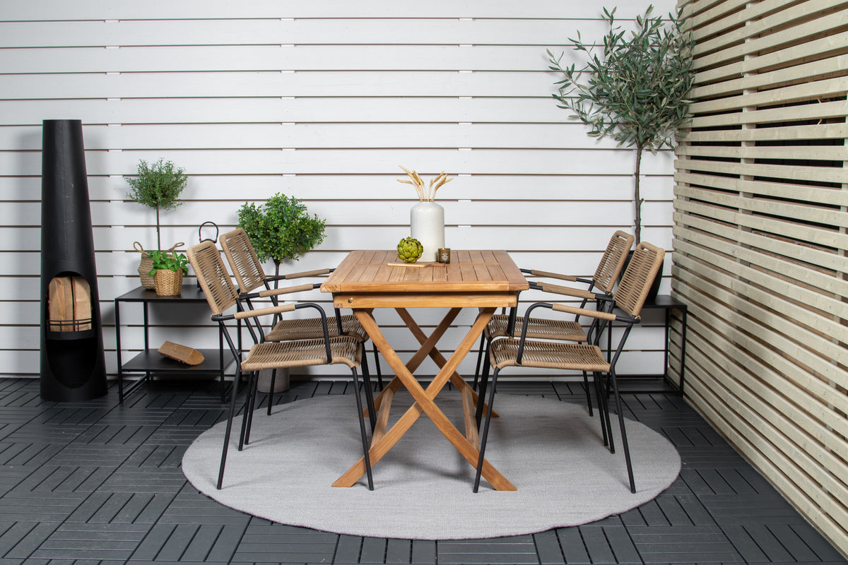 Kenya Matbord med Lindos Stolarna – Bord: 75x120x70 Stol: 66x85x55