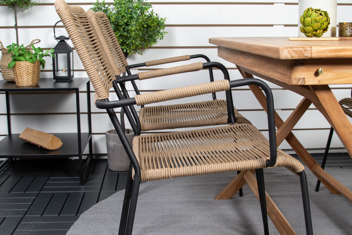 Kenya Matbord med Lindos Stolarna – Bord: 75x120x70 Stol: 66x85x55