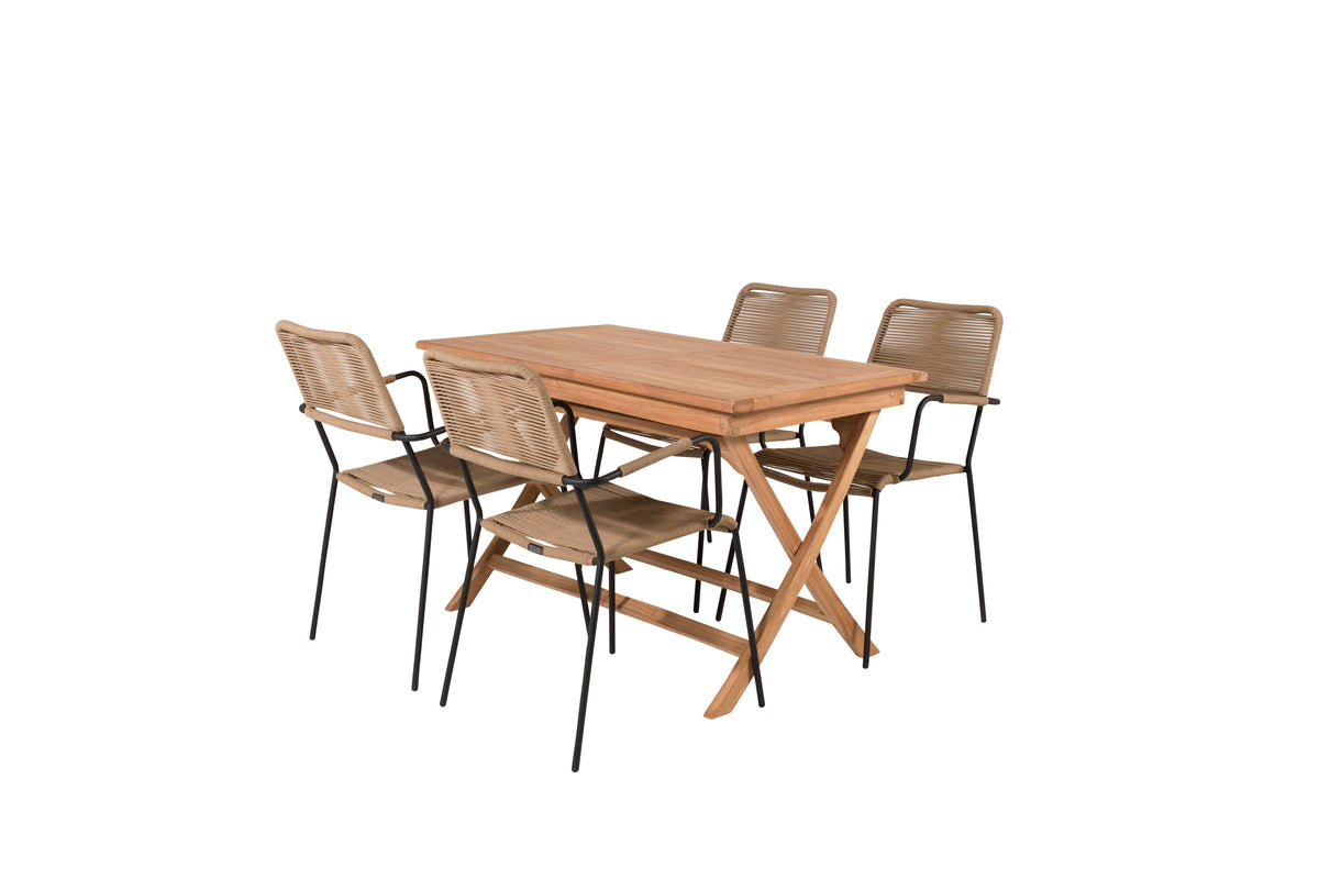 Kenya Matbord med Lindos Stolarna – Bord: 75x120x70 Stol: 66x85x55