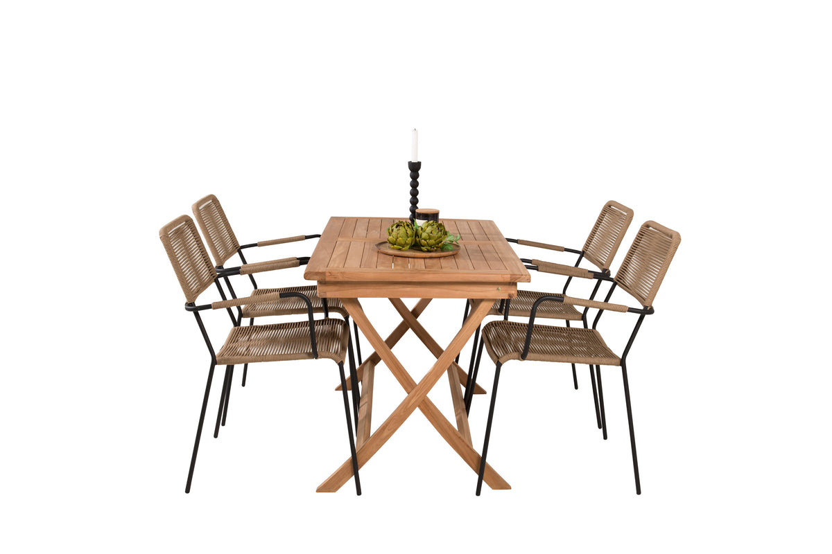 Kenya Matbord med Lindos Stolarna – Bord: 75x120x70 Stol: 66x85x55