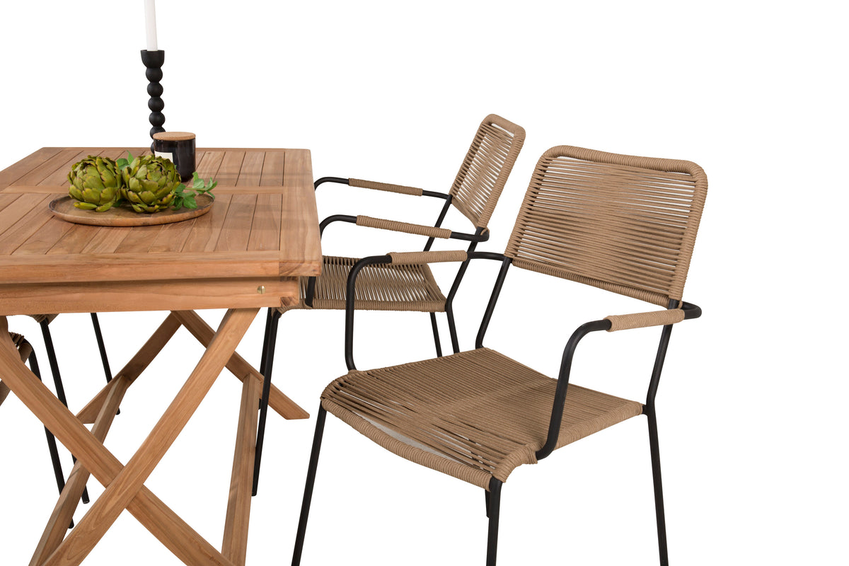 Kenya Matbord med Lindos Stolarna – Bord: 75x120x70 Stol: 66x85x55