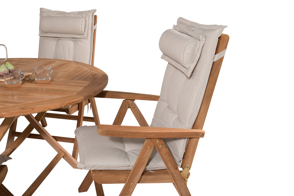 Kenya Matbord med Kenya Stolarna – Bord: ⌀120 Stol: 73x105x62