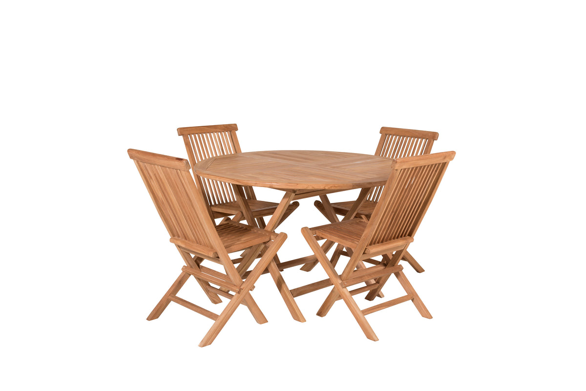 Kenya Matbord med Kenya Stolarna – Bord: ⌀120 Stol: 62x89x47