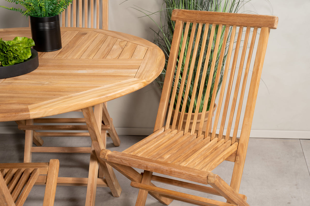 Kenya Matbord med Kenya Stolarna – Bord: ⌀120 Stol: 62x89x47
