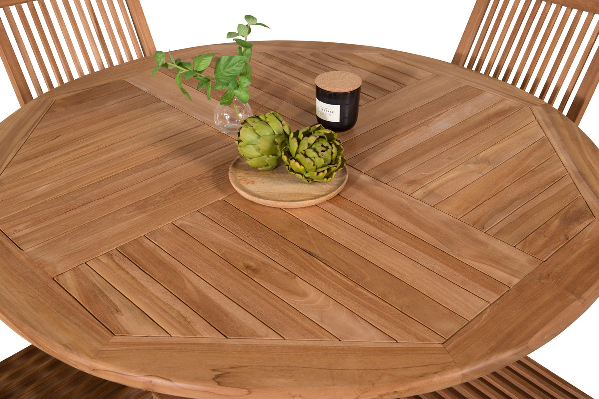 Kenya Matbord med Kenya Stolarna – Bord: ⌀120 Stol: 62x89x47