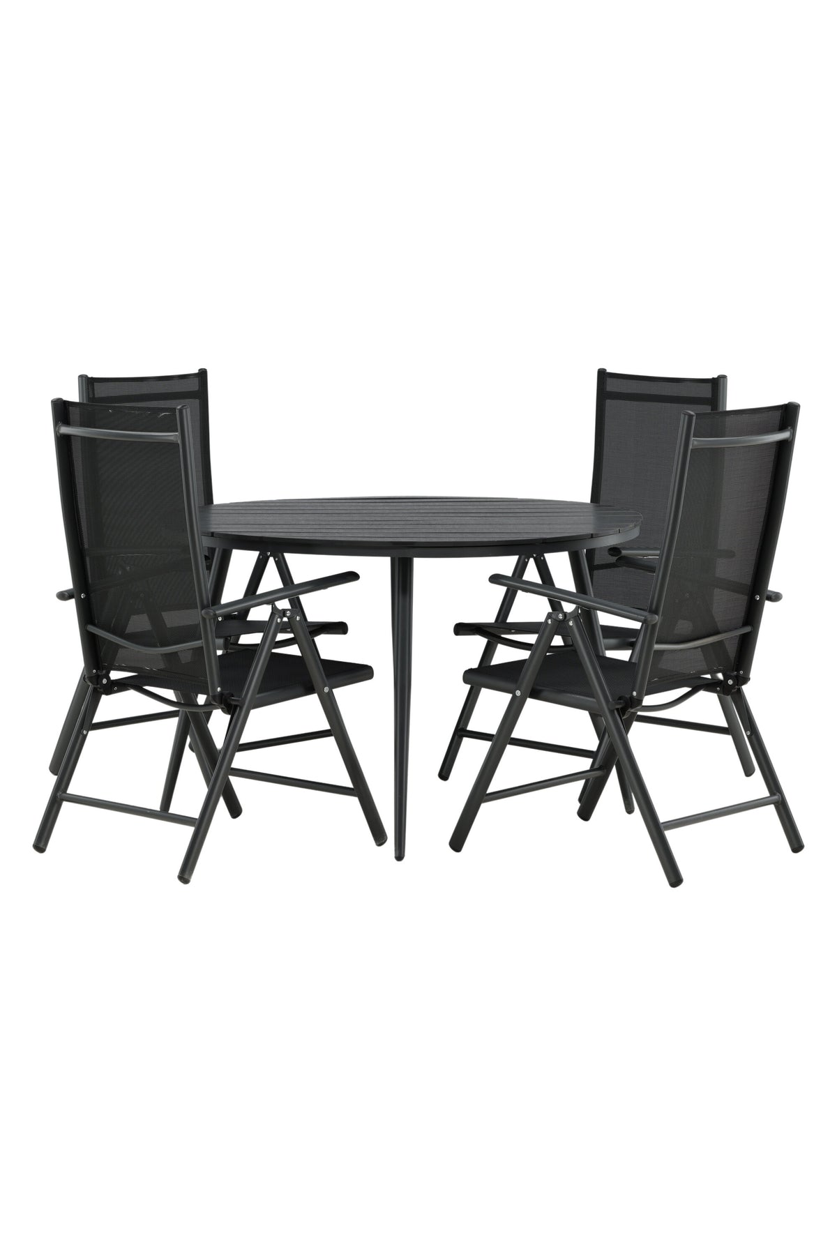 Break Matbord med Break Stolarna – Bord: ⌀120 Stol: 62x107,5x55