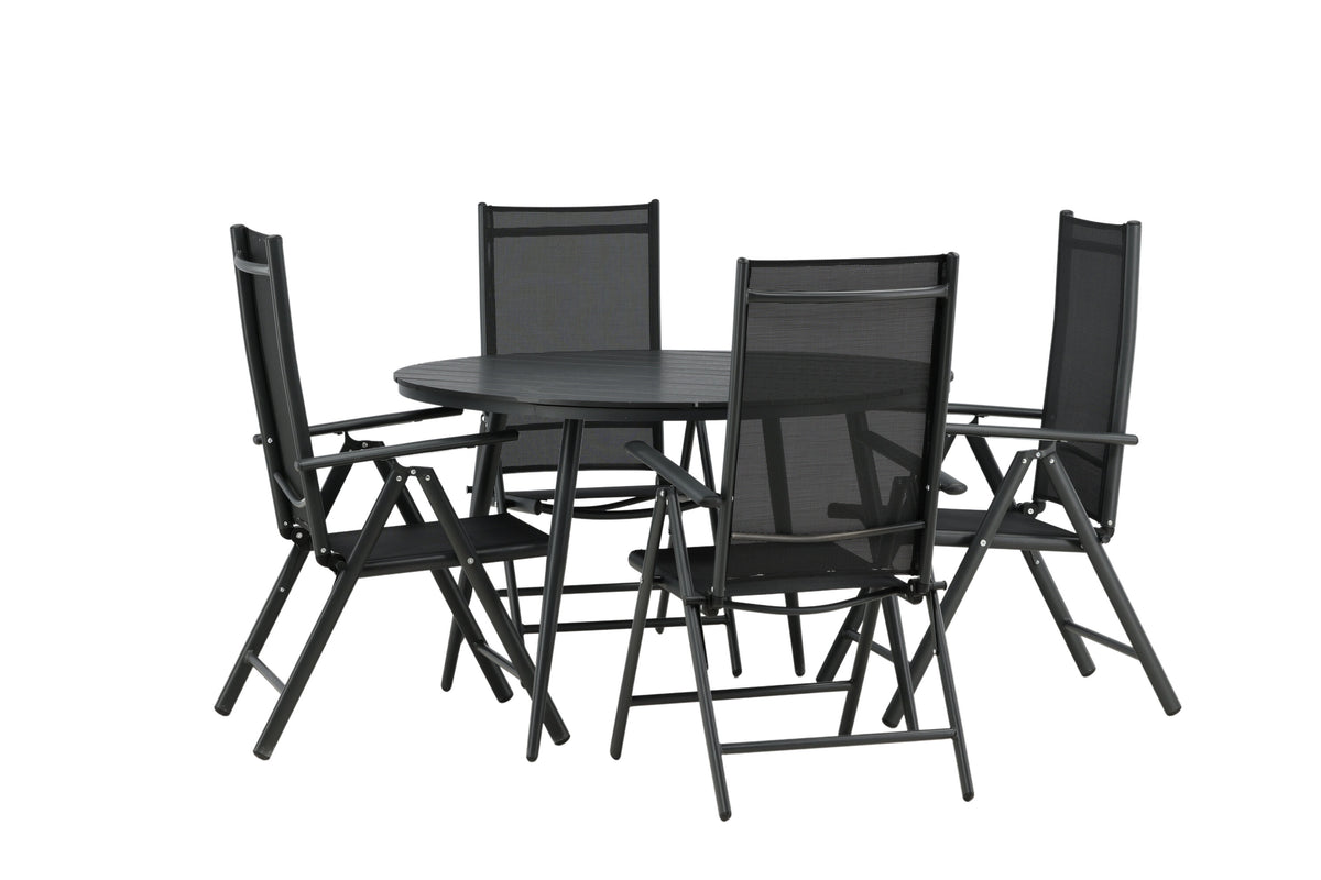 Break Matbord med Break Stolarna – Bord: ⌀120 Stol: 62x107,5x55
