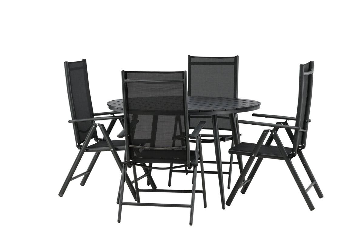 Break Matbord med Break Stolarna – Bord: ⌀120 Stol: 62x107,5x55