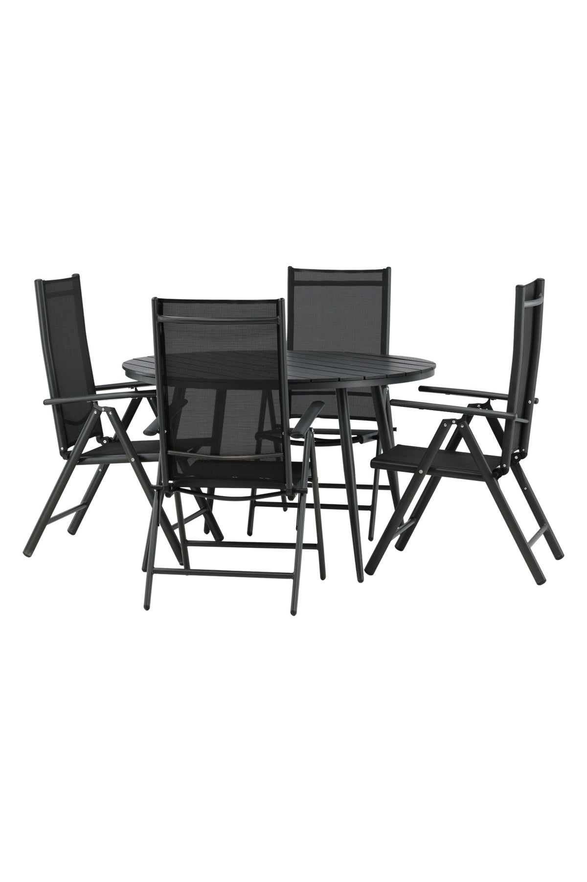 Break Matbord med Break Stolarna – Bord: ⌀120 Stol: 62x107,5x55