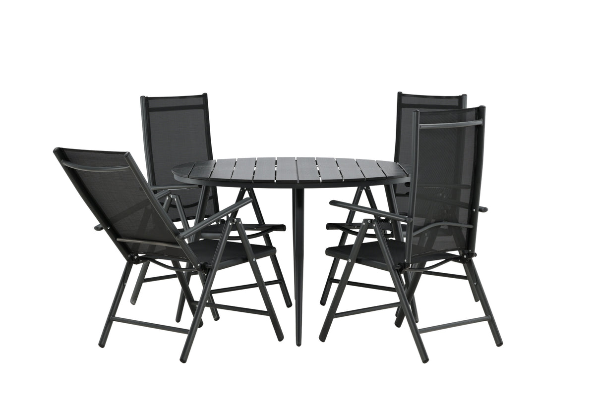 Break Matbord med Break Stolarna – Bord: ⌀120 Stol: 62x107,5x55