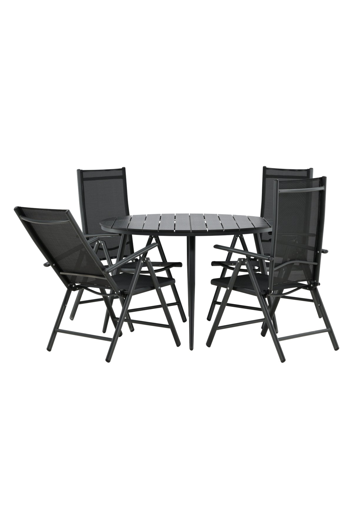 Break Matbord med Break Stolarna – Bord: ⌀120 Stol: 62x107,5x55