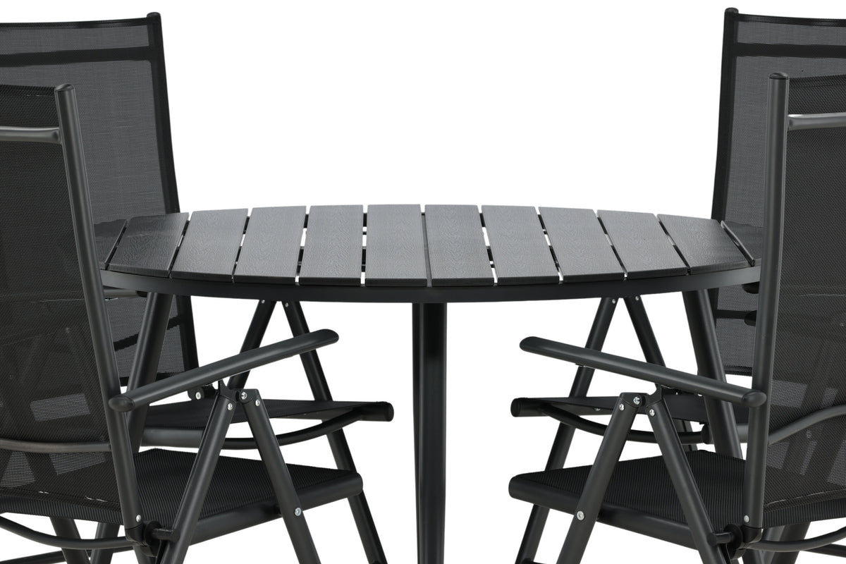 Break Matbord med Break Stolarna – Bord: ⌀120 Stol: 62x107,5x55