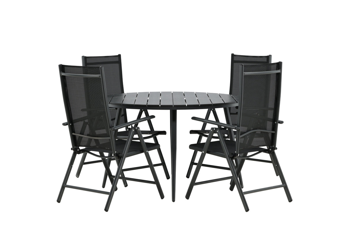 Break Matbord med Break Stolarna – Bord: ⌀120 Stol: 62x107,5x55