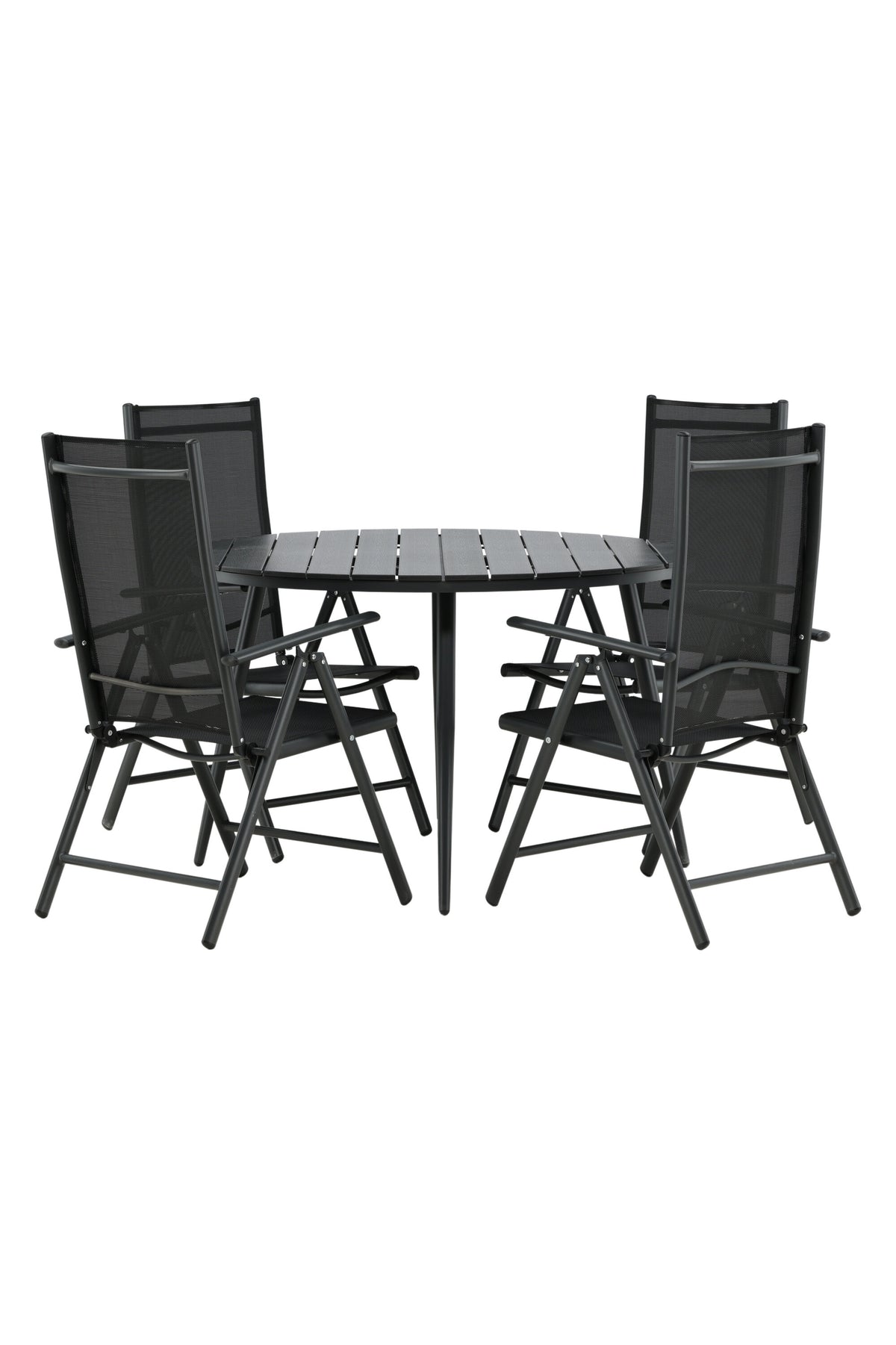 Break Matbord med Break Stolarna – Bord: ⌀120 Stol: 62x107,5x55