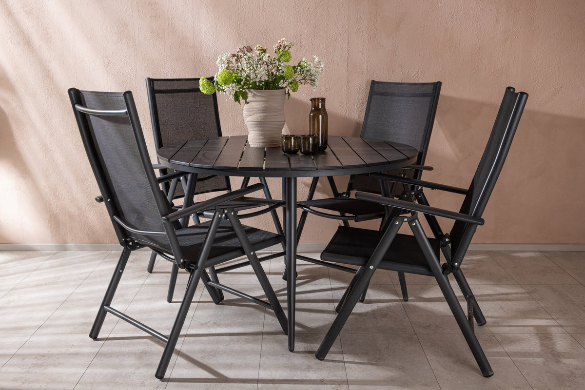 Break Matbord med Break Stolarna – Bord: ⌀120 Stol: 62x107,5x55