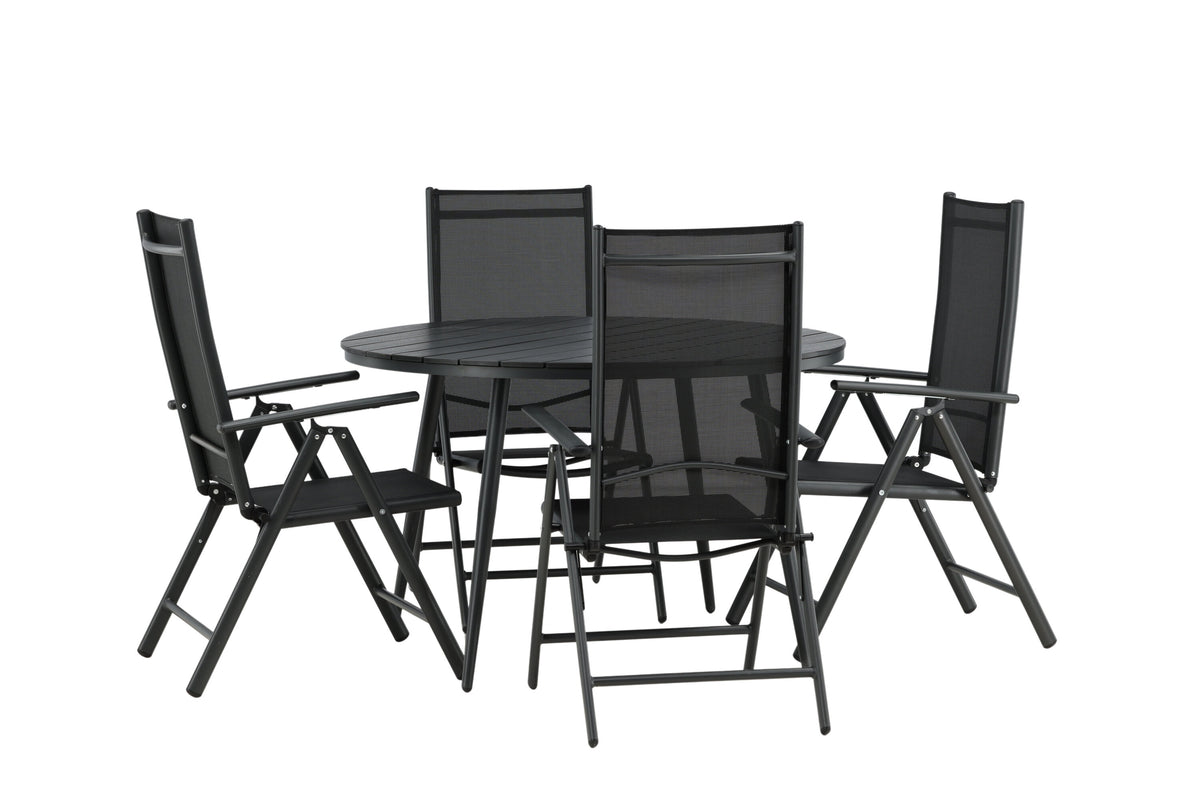 Break Matbord med Break Stolarna – Bord: ⌀120 Stol: 62x107,5x55