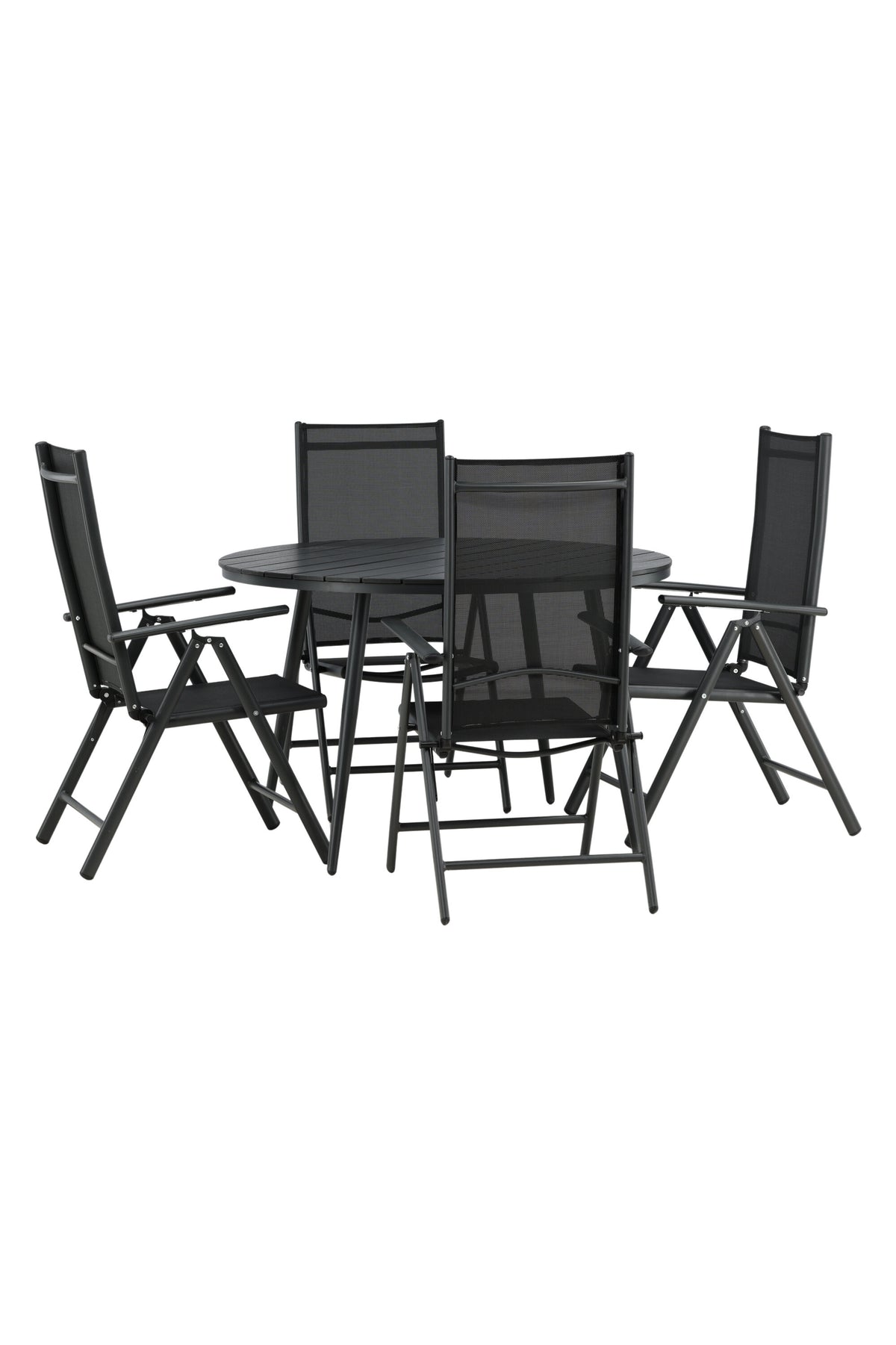 Break Matbord med Break Stolarna – Bord: ⌀120 Stol: 62x107,5x55