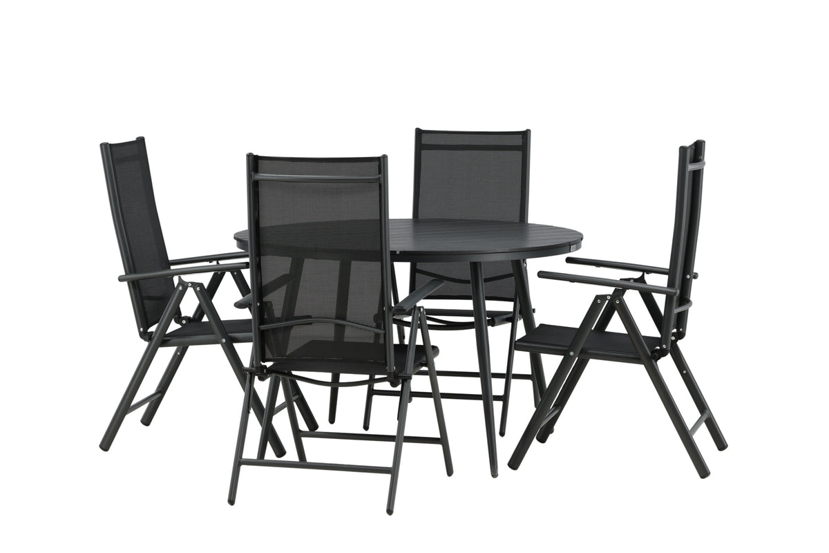 Break Matbord med Break Stolarna – Bord: ⌀120 Stol: 62x107,5x55