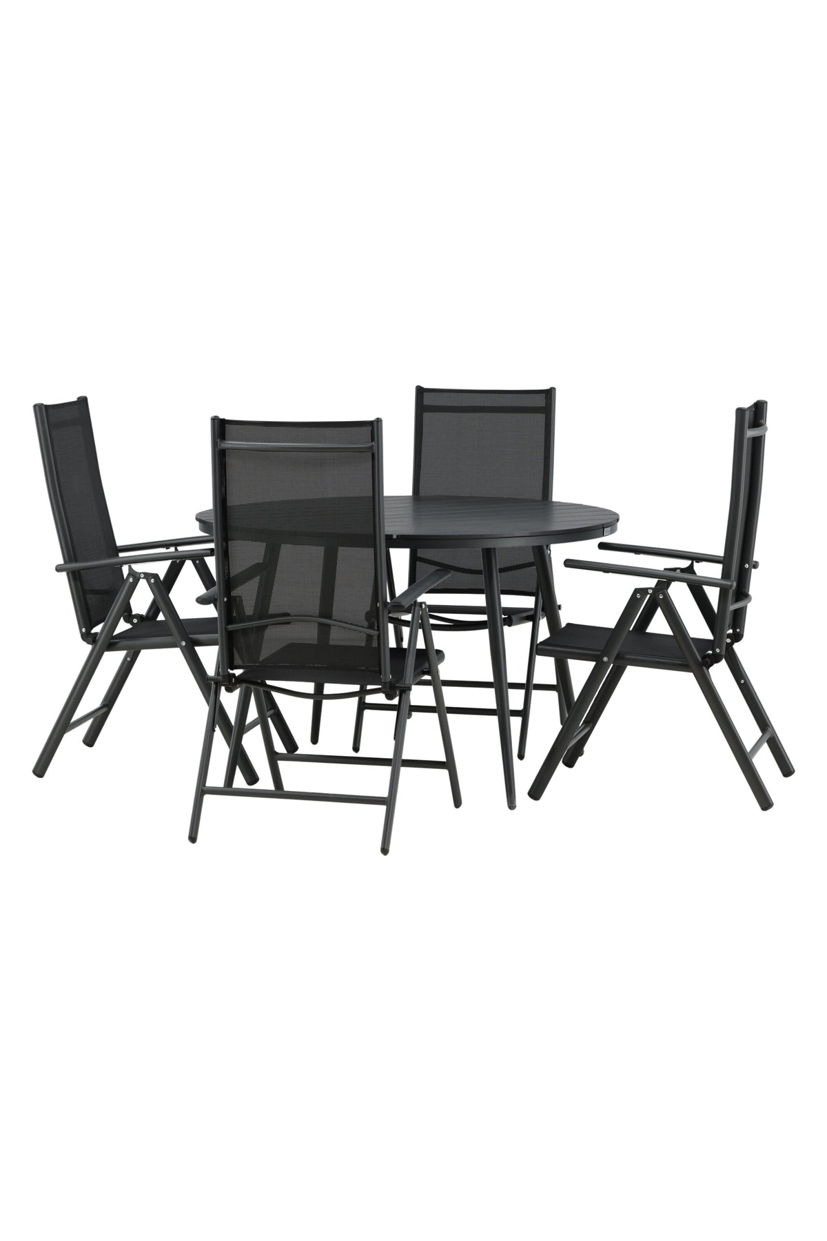 Break Matbord med Break Stolarna – Bord: ⌀120 Stol: 62x107,5x55