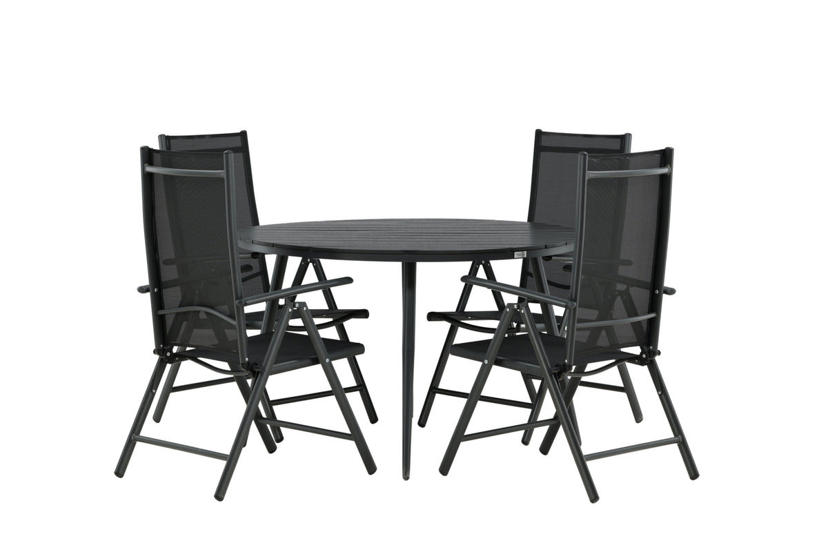 Break Matbord med Break Stolarna – Bord: ⌀120 Stol: 62x107,5x55