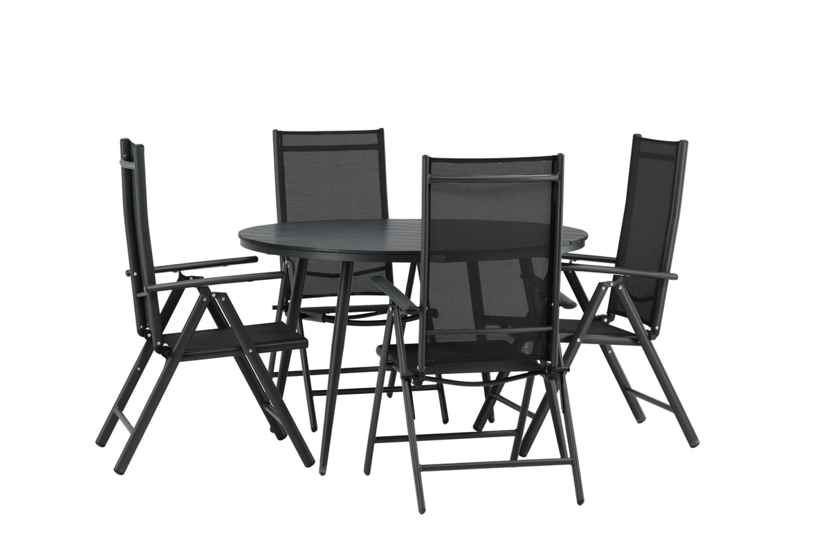 Break Matbord med Break Stolarna – Bord: ⌀120 Stol: 62x107,5x55