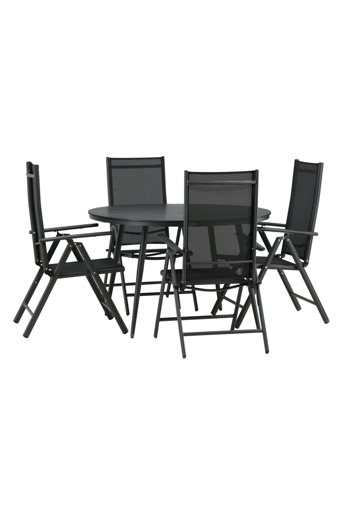 Break Matbord med Break Stolarna – Bord: ⌀120 Stol: 62x107,5x55