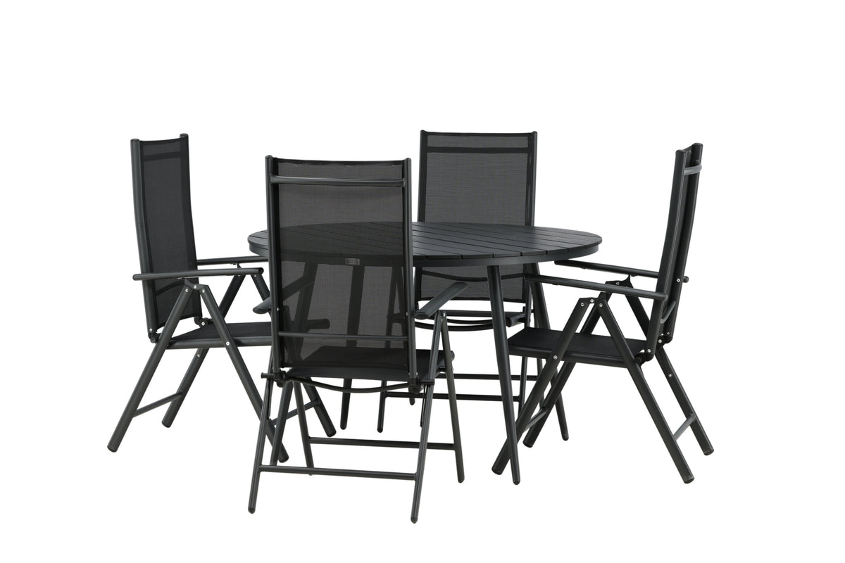 Break Matbord med Break Stolarna – Bord: ⌀120 Stol: 62x107,5x55