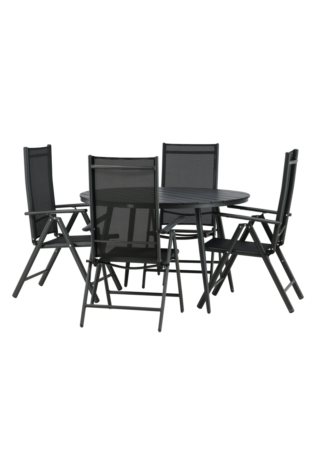 Break Matbord med Break Stolarna – Bord: ⌀120 Stol: 62x107,5x55